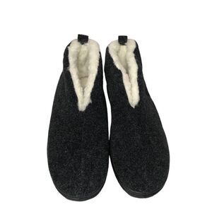 Lassen Bootie Slippers Hard Sole Plush Fleece Lined Dark Grey Women’s Size 10-11